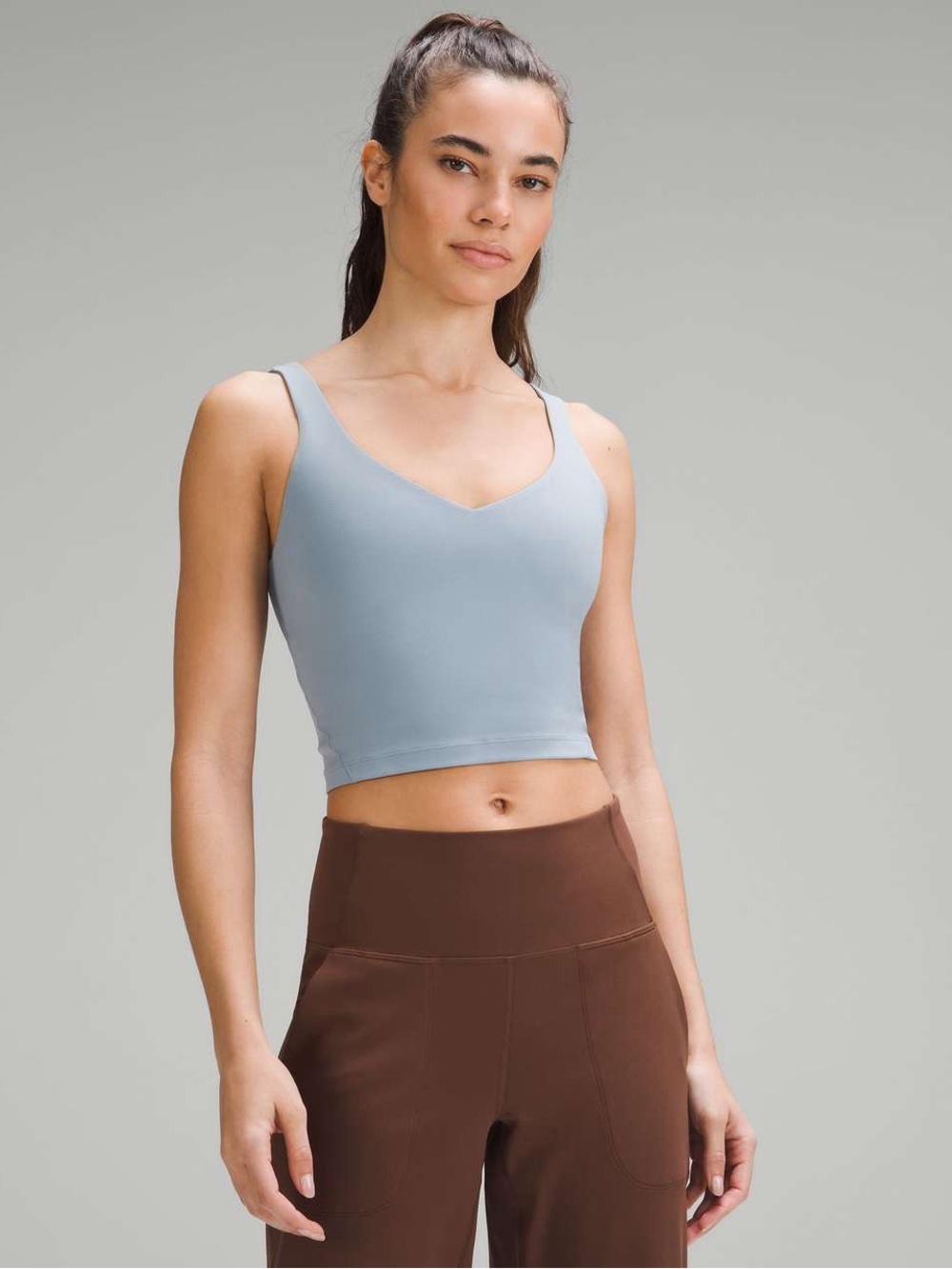 Lululemon Cropped Align Light Blue Gray Tank Top